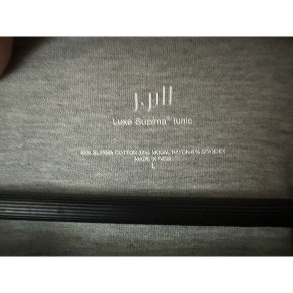 J Jill Luxe Supima Cotton Tunic Gray Ultra Soft Long Sleeve Shirt Women’s Large - Picture 3 of 3